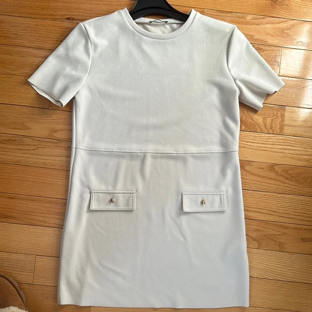 Zara beige faux suede mini dress size M - Picture 9 of 9